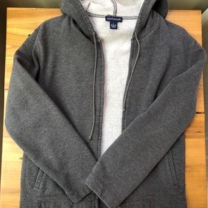 Ann Taylor Dark Gray Cotton Zip Up Hoodie